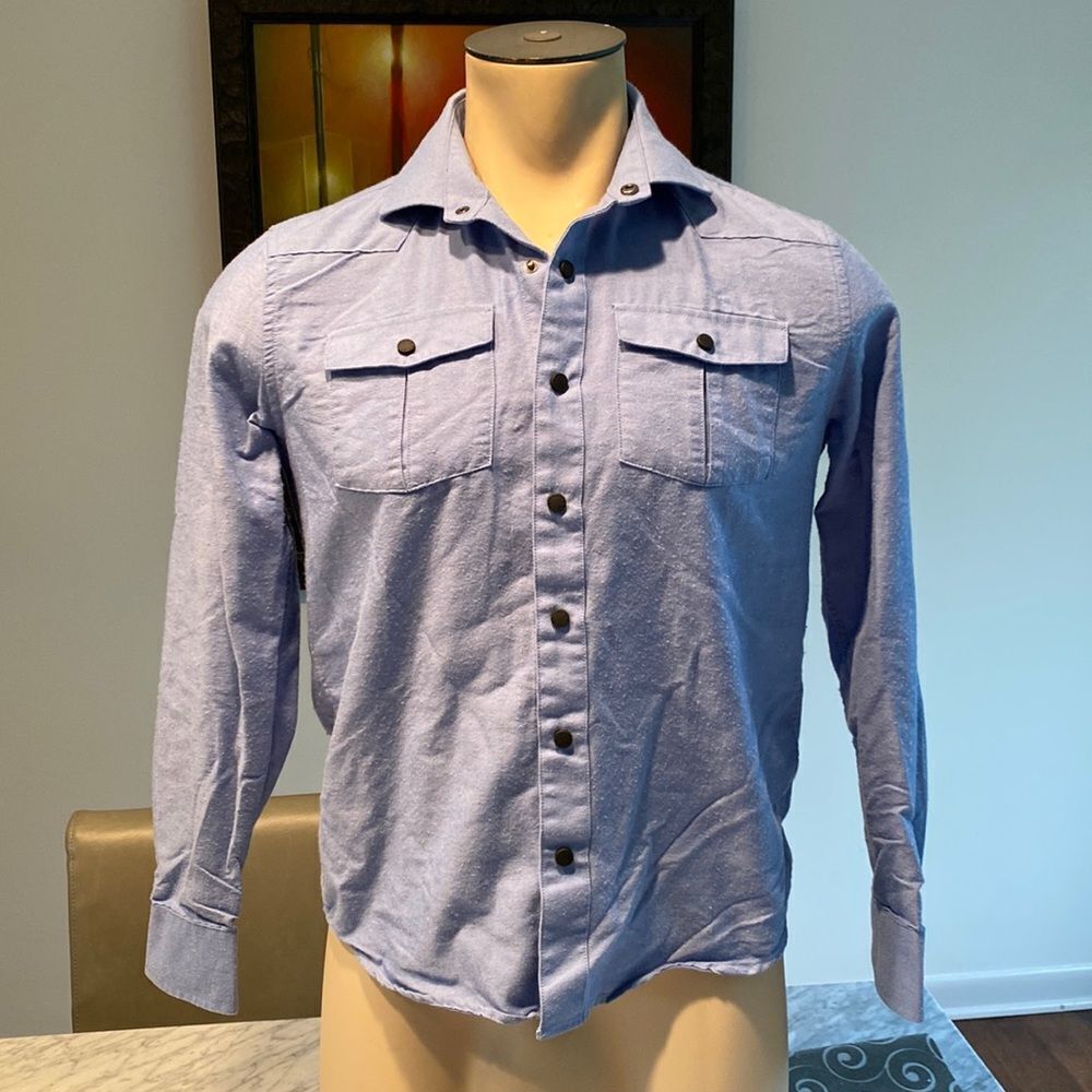 19V69 Italia Versace Small Casual Button Down Shirt Snap Closures Chest Pockets